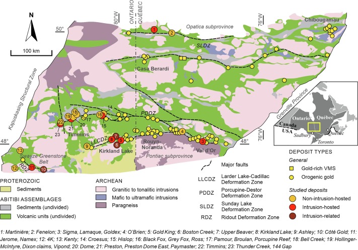 Fluid diversity in the gold-endowed Archean orogenic systems of the Abitibi greenstone belt (Canada)